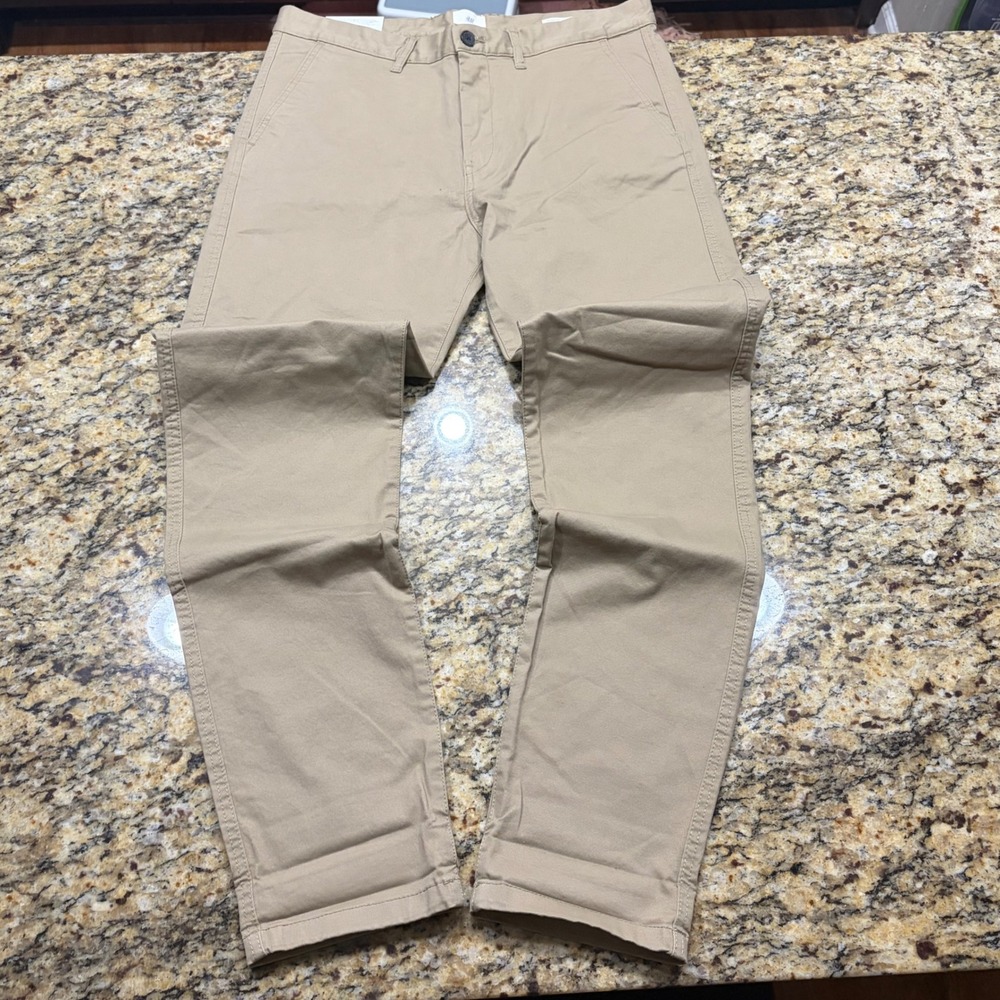 NEW HM LOGG Mens Skinny Fit Stretch Chino Pants Khaki Tan Size 32 ws